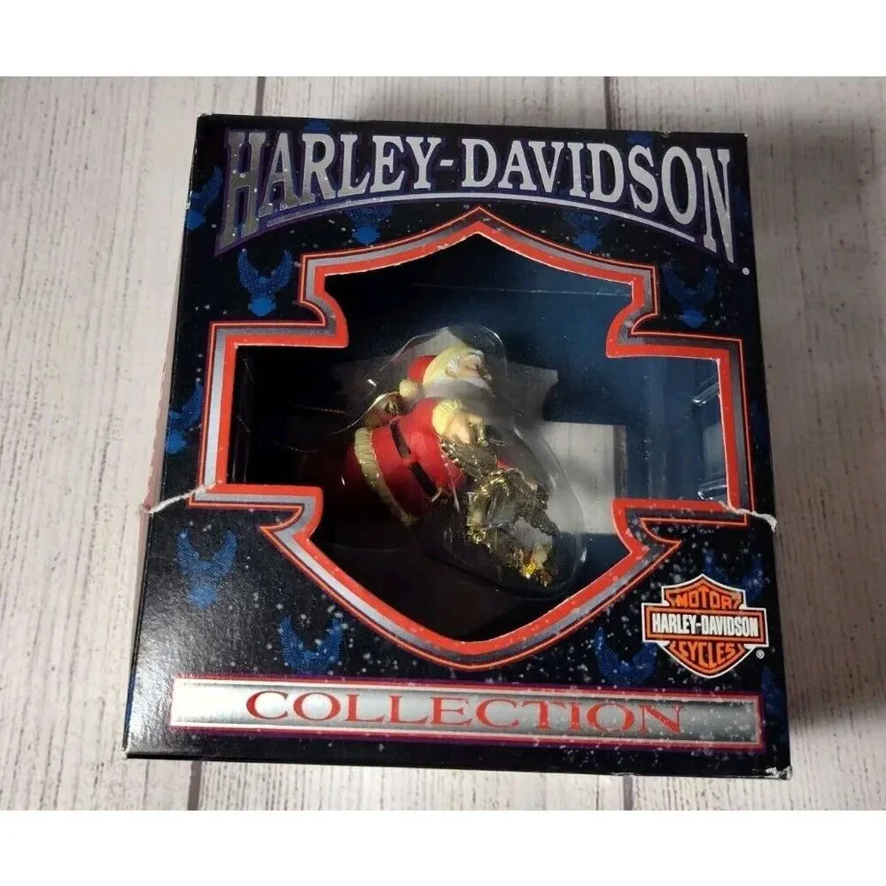 Harley-Davidson Christmas Ornament Santa Flying Emblem Motorcycle K-Mart Vintage